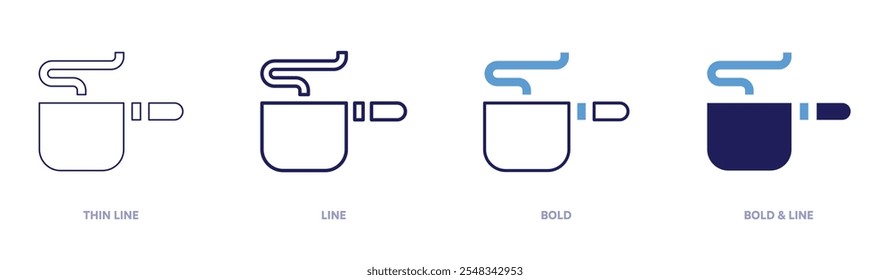 Pot cooking icon in 4 different styles. Thin Line, Line, Bold, and Bold Line. Duotone style. Editable stroke.