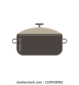 Pot cooking isolated white pan vector water boiling kitchen steel background black food