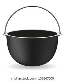 pot for cooking over a fire vector illustration isolated on white background
