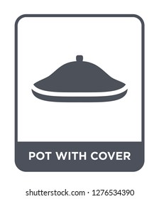 pot with cover icon vector on white background, pot with cover trendy filled icons from Bistro and restaurant collection, pot with cover vector illustration