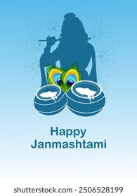 Pot of Dahi Handi (cream) for Janmashtami festival India holiday. Vector illustration