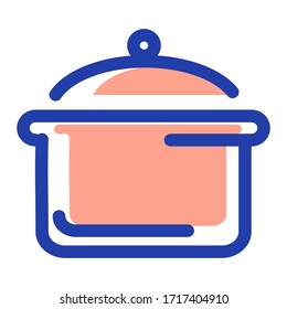 
pot design for boiling. illustration of a flat pan style