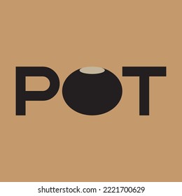 Pot design typography on illustrator