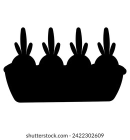 pot earth onion fruit growing home garden icon element black white