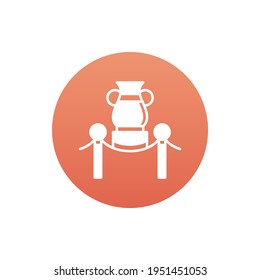 Pot exhibition Vector Round Icon. Art and Culture Symbol EPS 10 File.