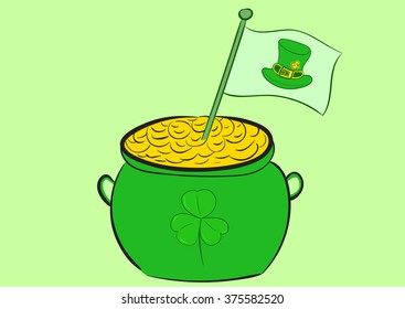 Pot with a flag