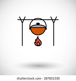 Pot. Flat icon on the white background for web and mobile applications. Vector illustration.