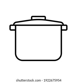 Pot flat icon. Pictogram for web. Line stroke. Isolated on white background. Vector eps10