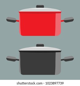 Pot with flat and solid color design.