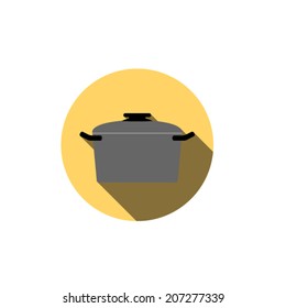pot ,Flat style with long shadows 