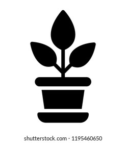 Pot with floral plant making potted plant icon