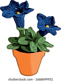 Pot Flower Gentian Vector Reductor