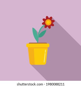 Pot flower icon. Flat illustration of Pot flower vector icon for web design