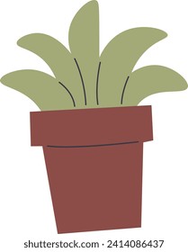 Pot Con Ilustración Del Vector De Flores