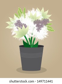 pot of flower vector/illustration