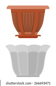 Pot for flowerpot flower. Eps10 vector illustration. Isolated on white background