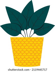Gráfico vectorial de la olla con flores 