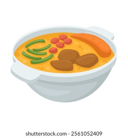 Pot of Food Emoji Icon Illustration. Casserole Dish Vector Symbol Emoticon Design Doodle Vector.
