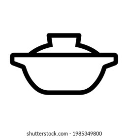 Pot of food icon isolated vector illustration. High quality black style vector icon