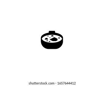 Pot of food vector flat icon. Isolated food, dish asian Japanese cuisine soup emoji illustration 