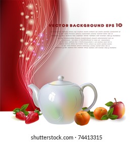 pot of fruit tea illustration
