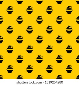 Pot full of gold coins pattern seamless vector repeat geometric yellow for any design