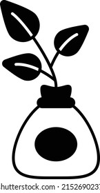 pot gardening vector icon design, Farming and Agriculture symbol, village life Sign, Rural and Livestock stock illustration, seed germination Concept