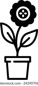 Pot glyph and line vector illustration