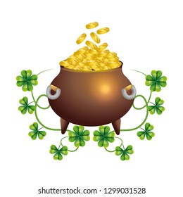 pot gold clover and wealth