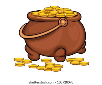 Pot with gold coins