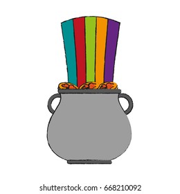pot of gold coins with rainbow saint patricks day related icon i