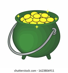 Pot with Gold Coins for Saint Patrick's day