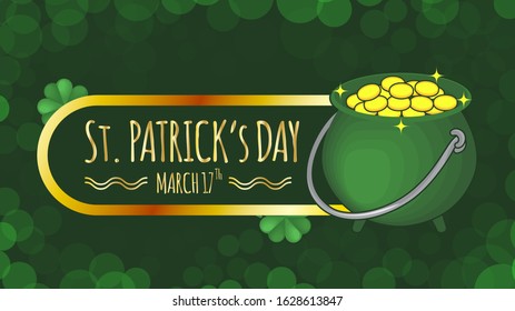 Pot with Gold Coins for Saint Patrick's day