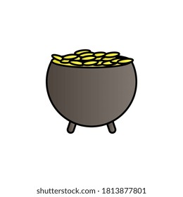 Pot of gold color gradient vector icon