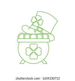 Pot of Gold flat icon vector illustration. Pot of Gold icon design isolated on white background. St. Patricks Day vector illustration. St. Patrick's Day vector icon trendy flat symbol.