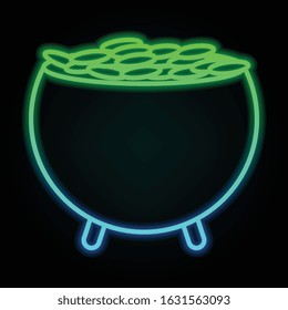Pot of gold icon in nolan neon colorful style. Simple thin line, outline vector of saint patrick's day for ui and ux, website or mobile application