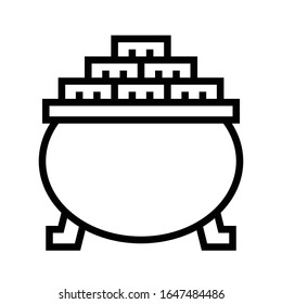 Pot of gold icon, Saint patrick's day related vector illustration