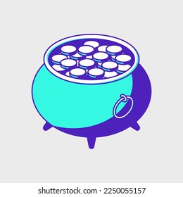 Pot of gold isometric vector icon illustration