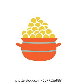 pot of gold leprechauns, patrick's day, lucky man. hand drawn vector illustration.