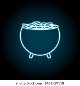 Pot of gold neon icon. Simple thin line, outline vector of Saint Patricks Day icons for UI and UX, website or mobile application