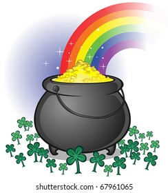 A pot of gold on Saint Patrick's Day. A legendary hidden Irish treasure!