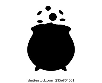 Pot of gold silhouette vector art
