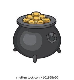 Pot with gold. St. Patrick's day. Vector images for your business and design