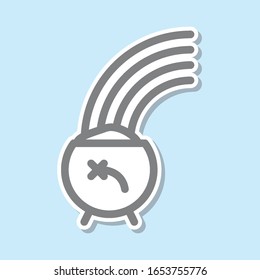 Pot a gold sticker icon. Simple thin line, outline vector of mythology icons for ui and ux, website or mobile application