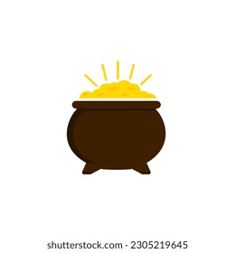 Pot of Gold Vector Icon Flat Style Sign