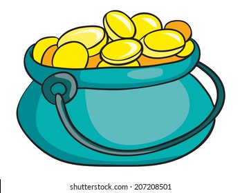 pot of gold, vector illustration on white background