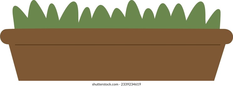Pot green grass vector icon	
