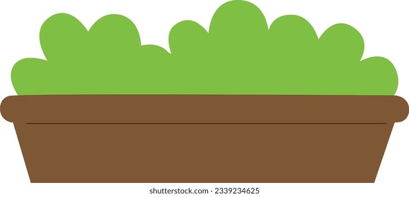 Pot green grass vector icon	
