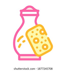 pot grinding color icon vector. pot grinding sign. isolated symbol illustration