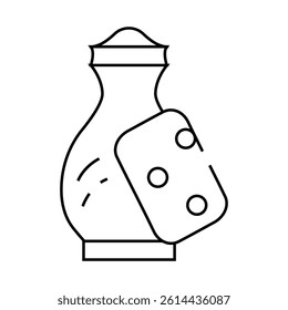 pot grinding line icon vector. pot grinding sign. isolated contour symbol black illustration